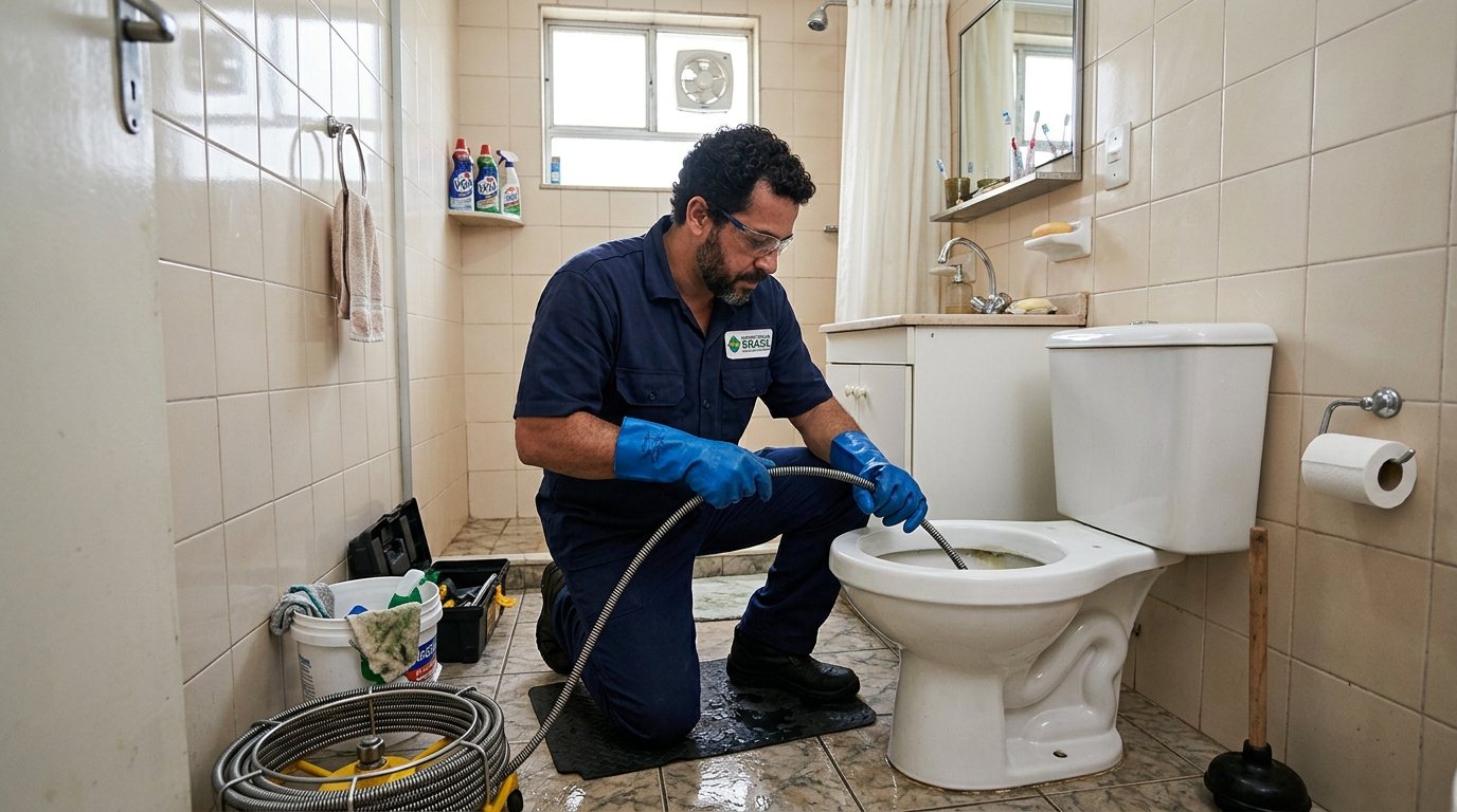 Encanador em Atendimento no Banheiro em Viamão‑RS