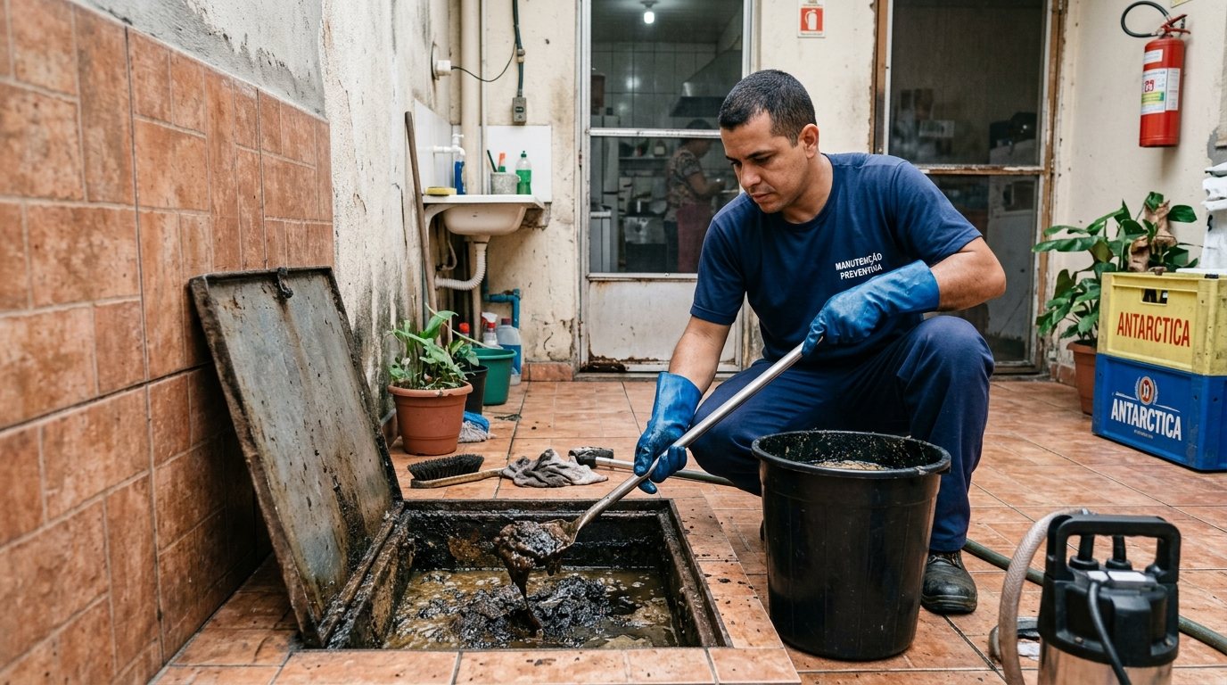 Limpeza de Caixa de Gordura com Equipe em Viamão‑RS